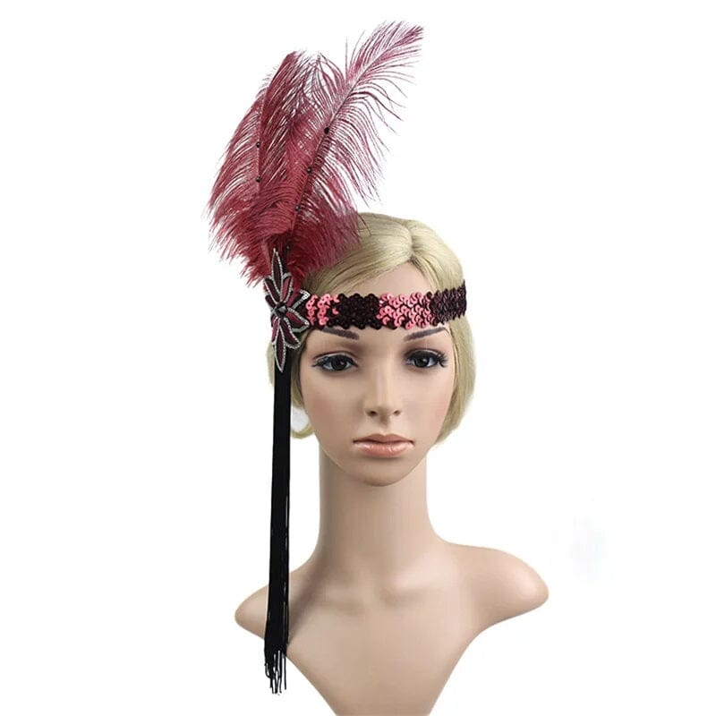 Women 1920s Flapper Feather Headpiece Gatsby Costume Accessories Headband Fascinators jehouze