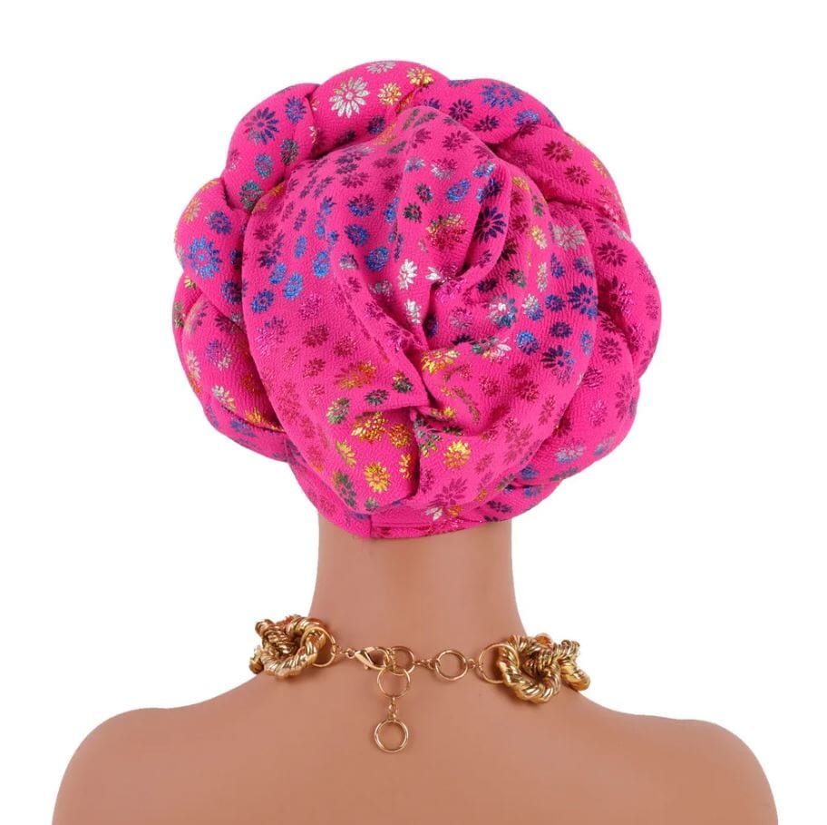 Women African Turban Braid Beanie Pre tied Stretchy Twisted Headwear Hat jehouze
