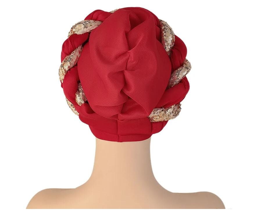 Women African Turban Sequins Scarf Beanie Cap Headwear Hat jehouze