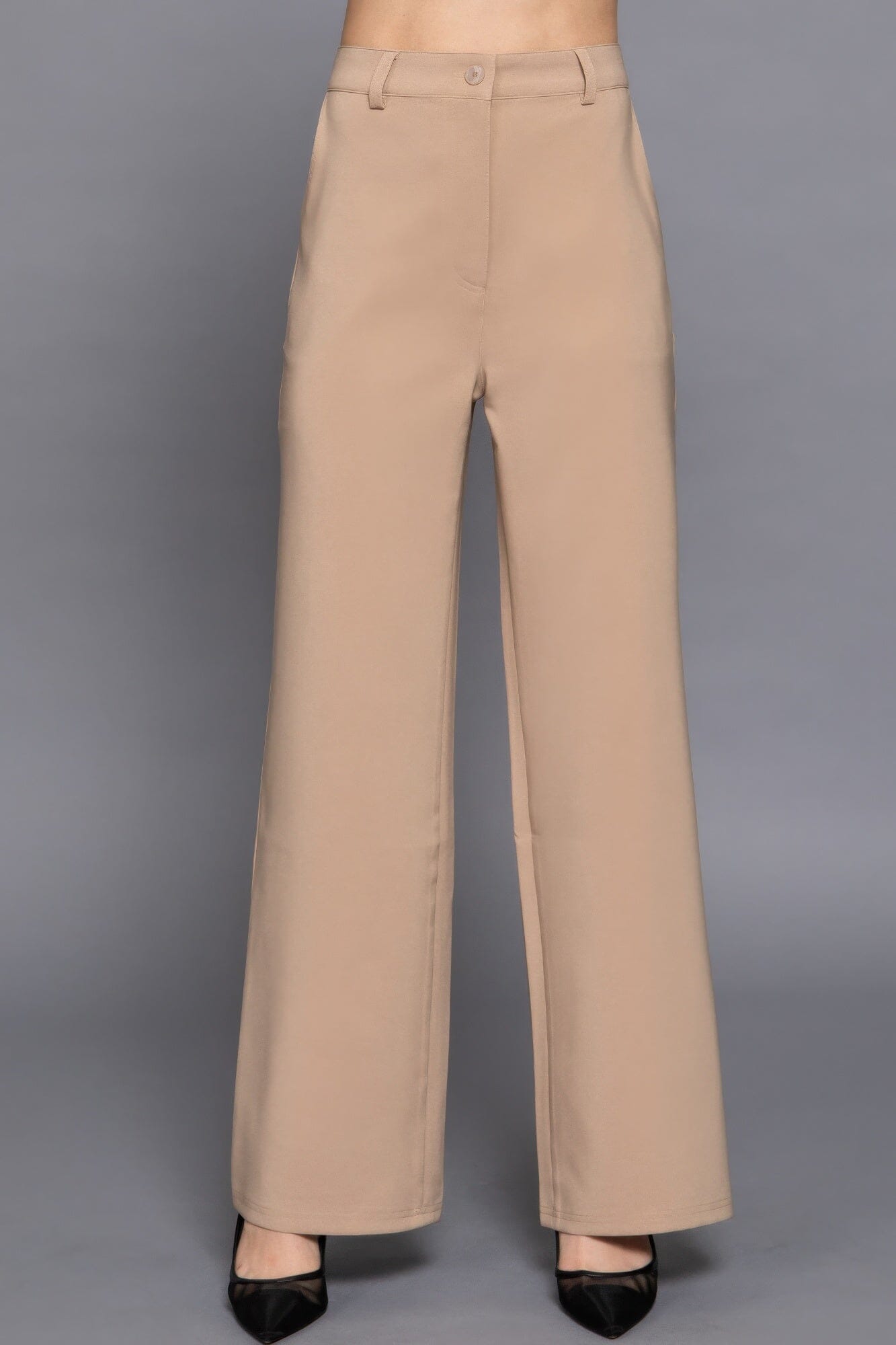 Women Back elastic straight woven long pants Pants jehouze