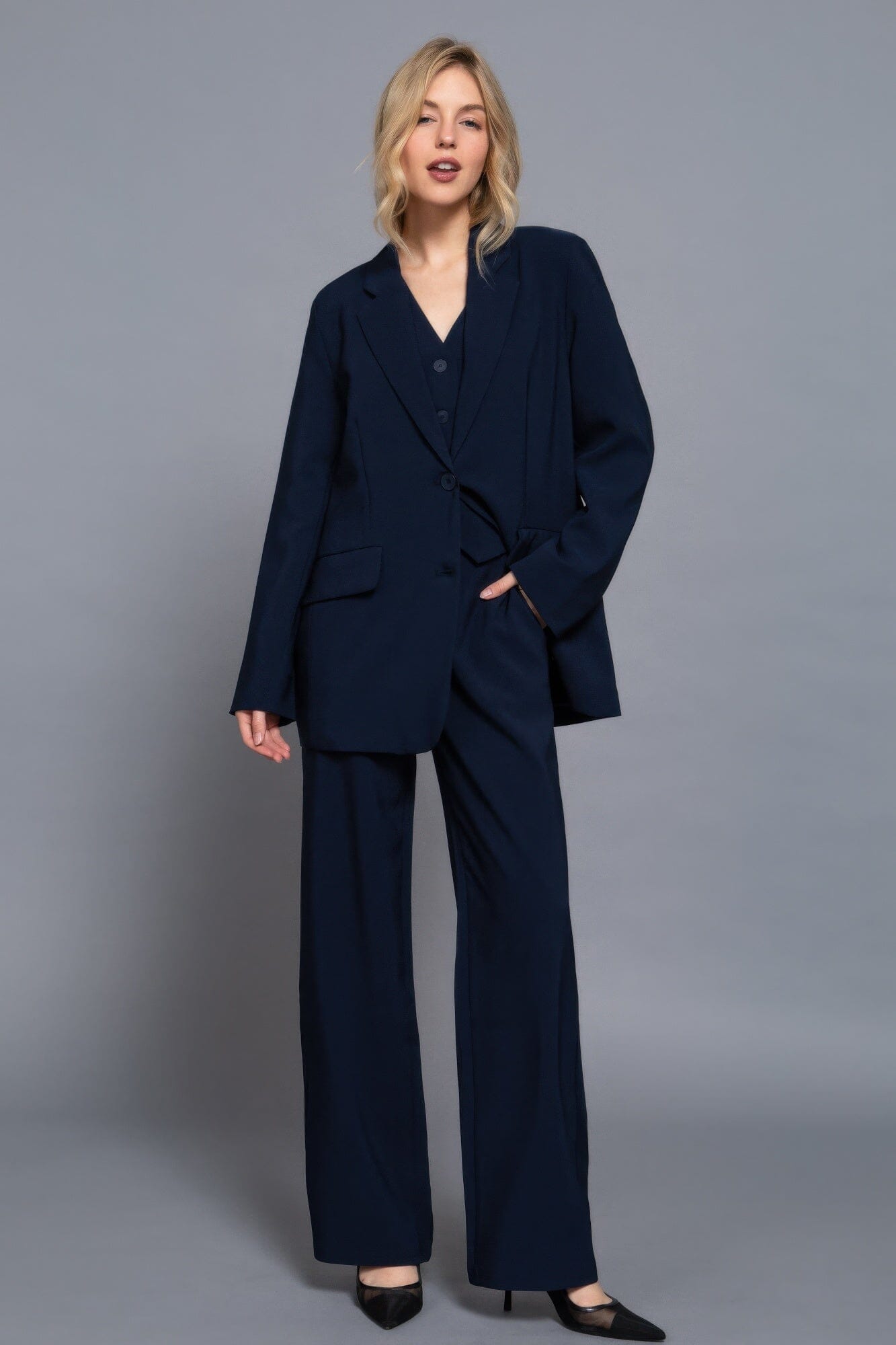 Women Back elastic straight woven long pants Pants jehouze