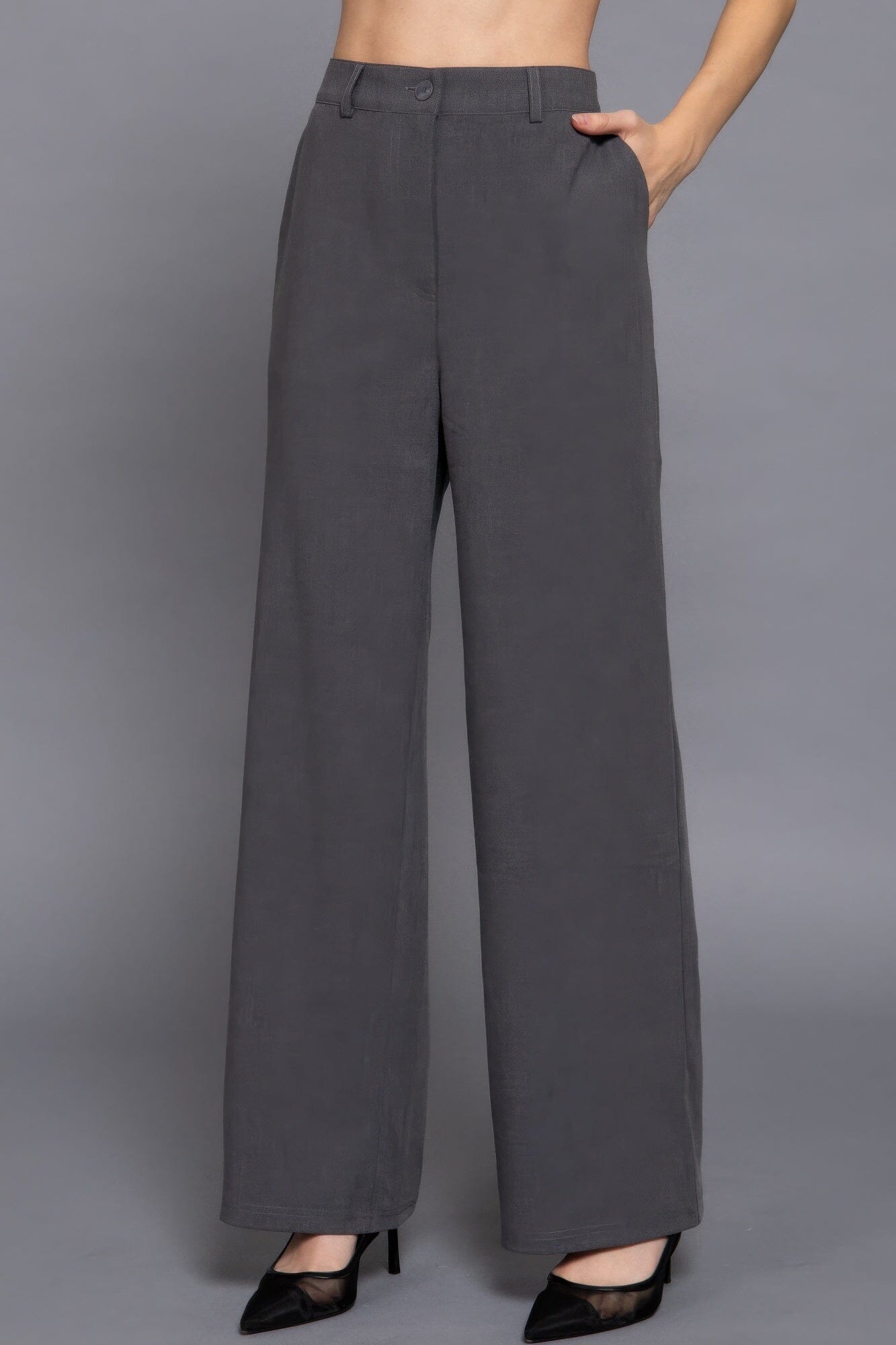 Women Back elastic straight woven long pants Pants jehouze