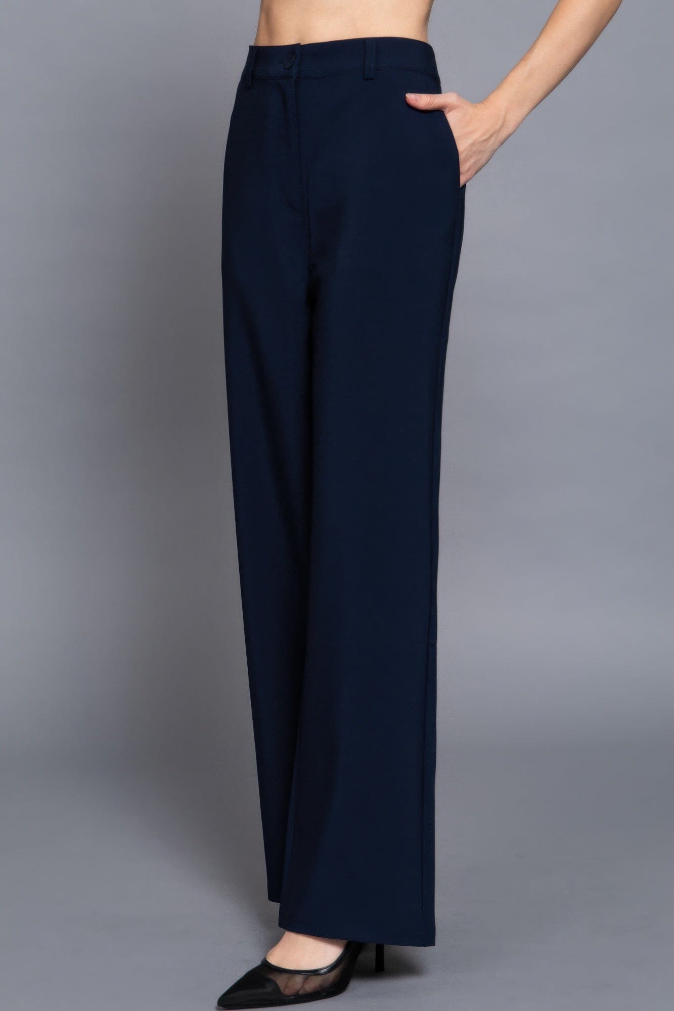 Women Back elastic straight woven long pants Pants jehouze