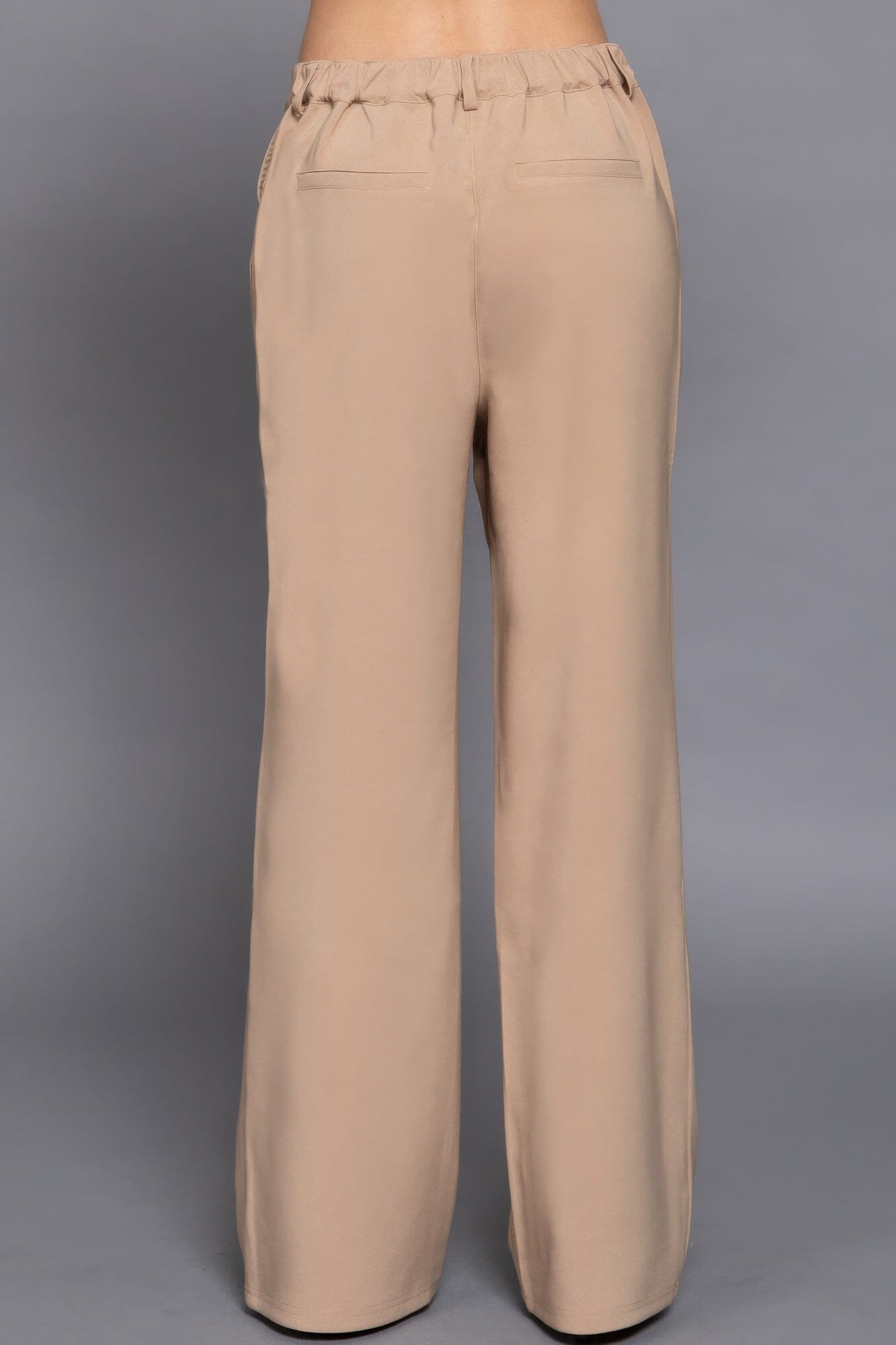 Women Back elastic straight woven long pants Pants jehouze