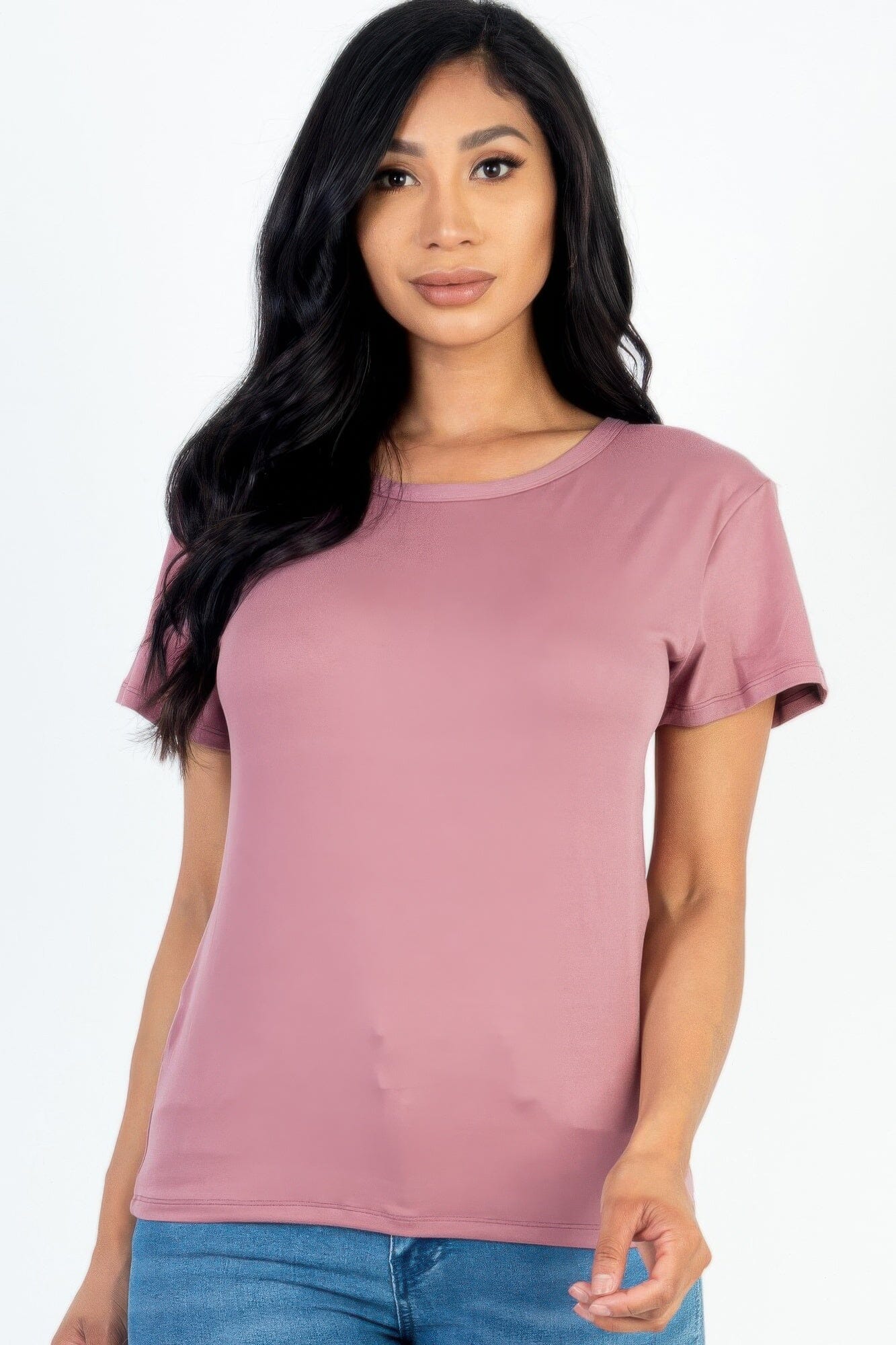 Women Basic Short Sleeve T-shirt Shirts & Tops jehouze Oyster grey S