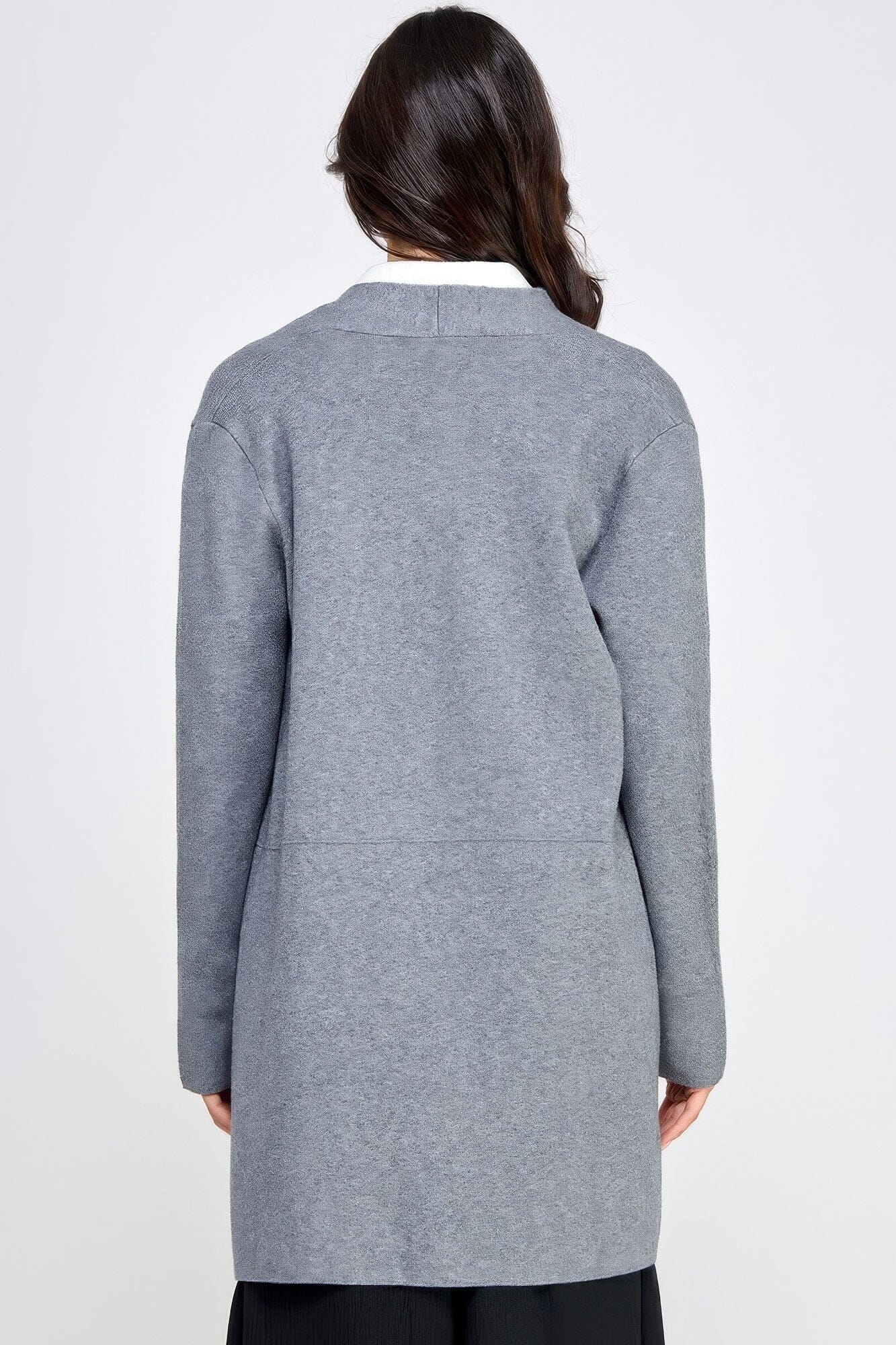 Women Basic Soft Long Line Open Front Sweater Cardigan Outerwear jehouze