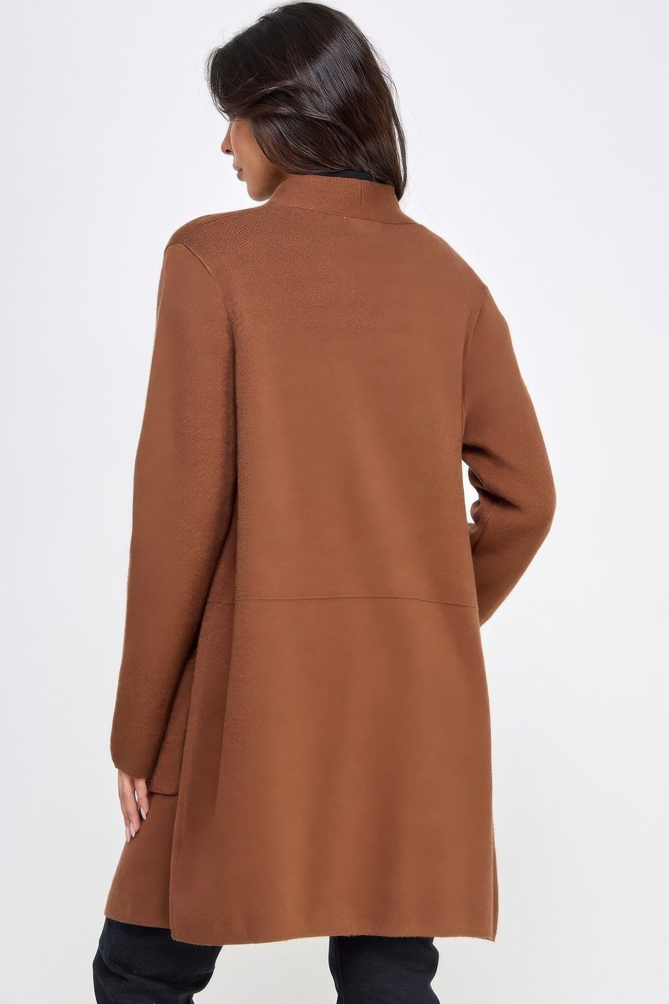 Women Basic Soft Long Line Open Front Sweater Cardigan Outerwear jehouze