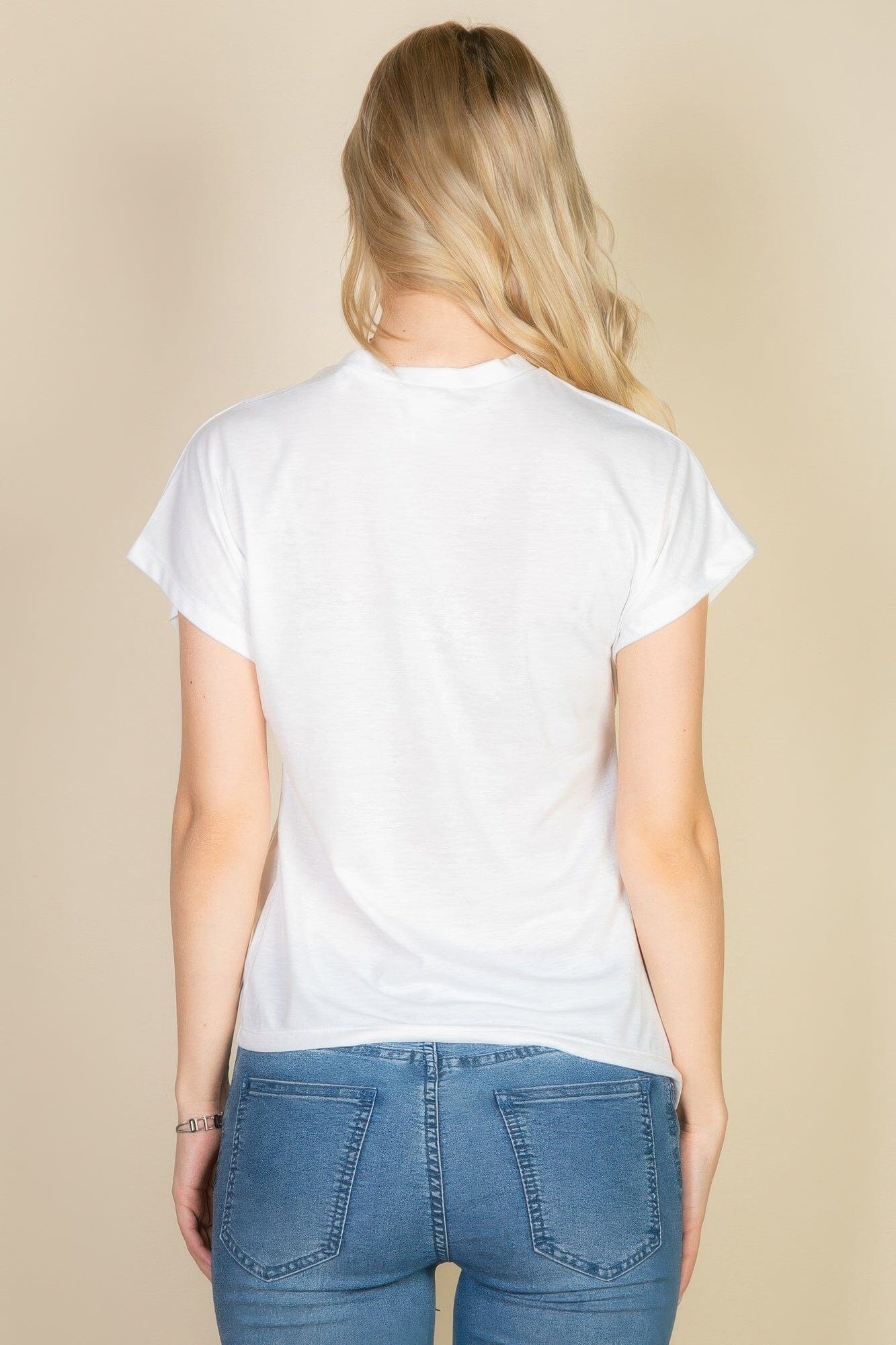 Women Batwing Sleeve Twist Front Tee Top Shirts & Tops jehouze