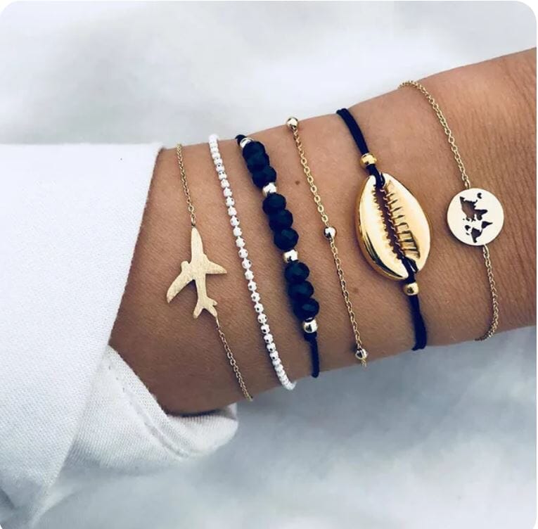 Women Beaded Stackable Girl Friendship Bracelet Set Bracelets jehouze 01