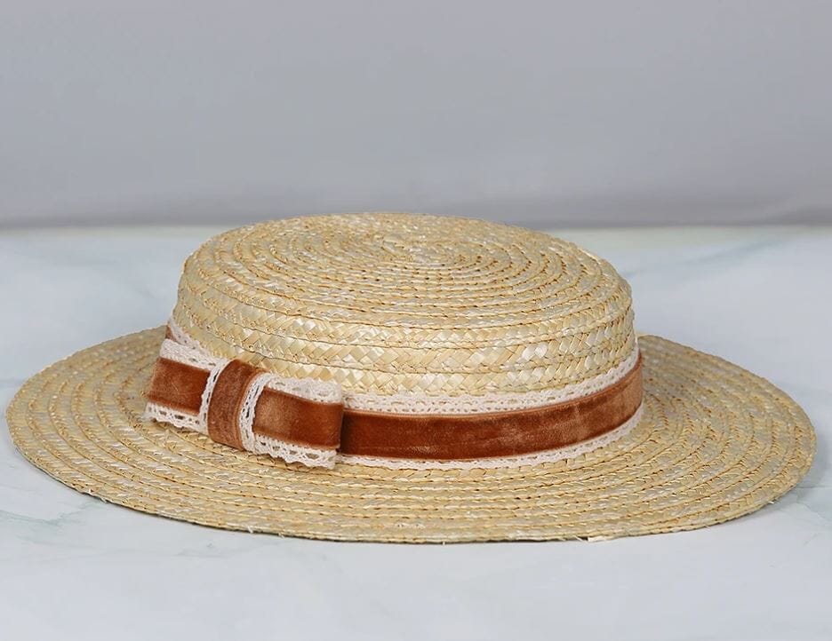 Women Bowknot Straw Fedora Vintage Fascinator Hat Hat jehouze