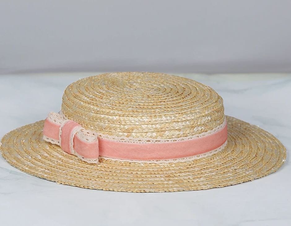Women Bowknot Straw Fedora Vintage Fascinator Hat Hat jehouze