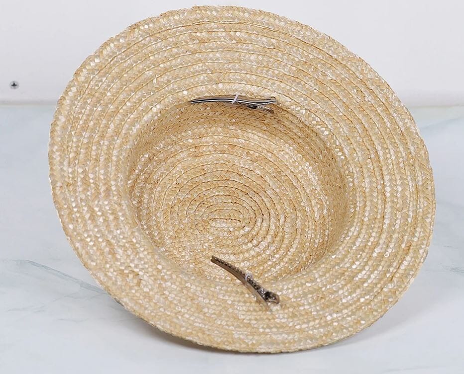 Women Bowknot Straw Fedora Vintage Fascinator Hat Hat jehouze