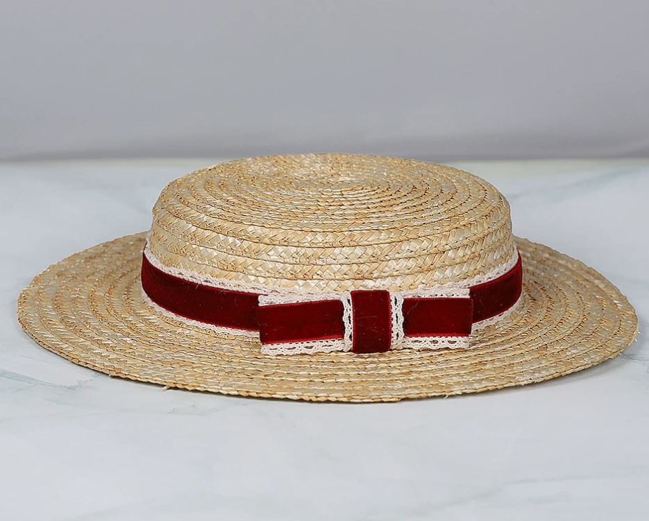 Women Bowknot Straw Fedora Vintage Fascinator Hat Hat jehouze