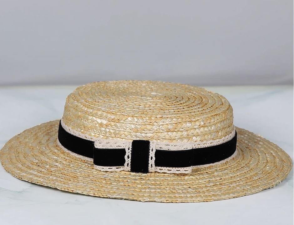 Women Bowknot Straw Fedora Vintage Fascinator Hat Hat jehouze