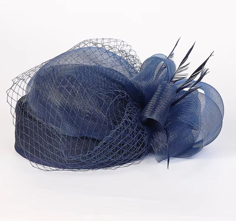 Women Bridal Wedding Hats Fascinator Church Cocktail Feather Veil Headdress Derby Cap Hat jehouze