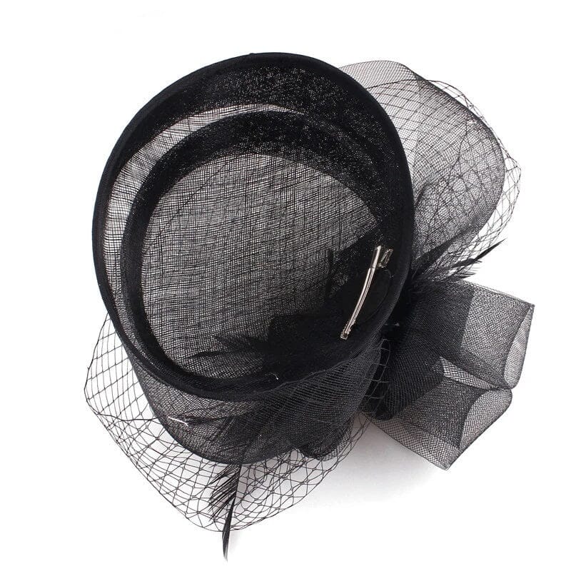Women Bridal Wedding Hats Fascinator Church Cocktail Feather Veil Headdress Derby Cap Hat jehouze