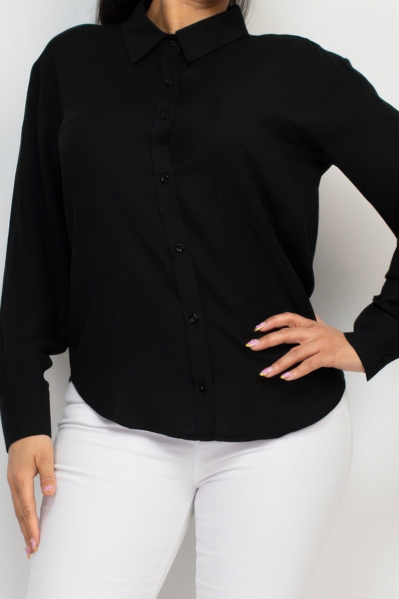 Women Button Down Collared Linen Shirt Shirts & Tops jehouze