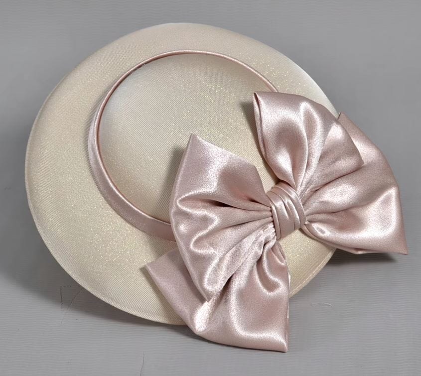 Women Church Derby Hat Wide Brim Bow Wedding Fascinator Bridal Tea Part Dress Hat_ Hat jehouze Champagne