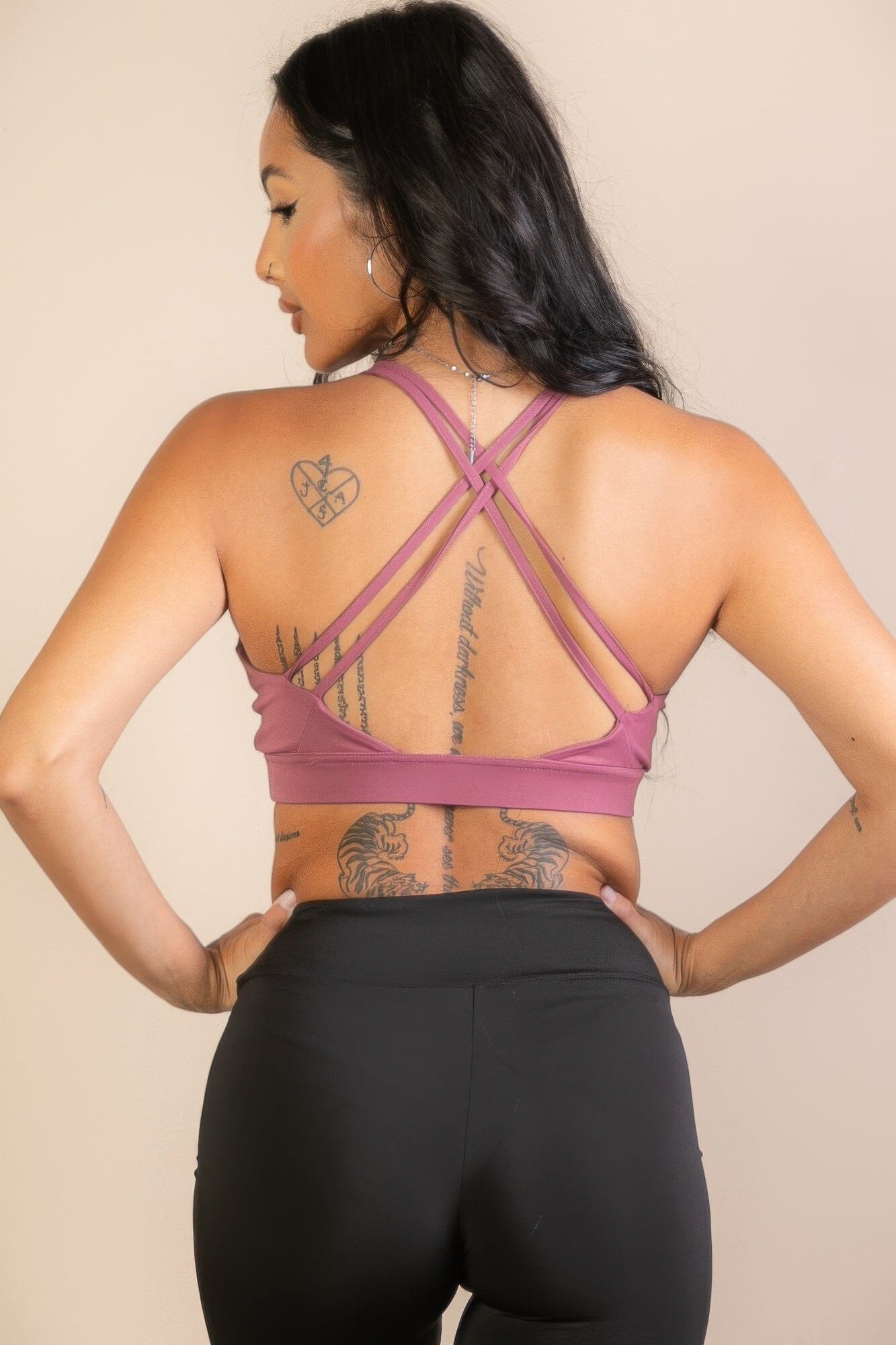 Women Criss Cross Back Sports Bra Top Shirts & Tops jehouze