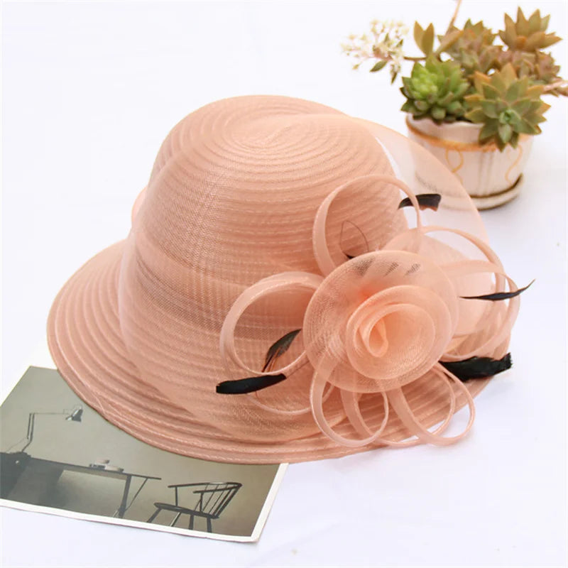 Women Derby Church Hat Fascinator Hat Wide Brim Sun Hat Hat jehouze FF15-12
