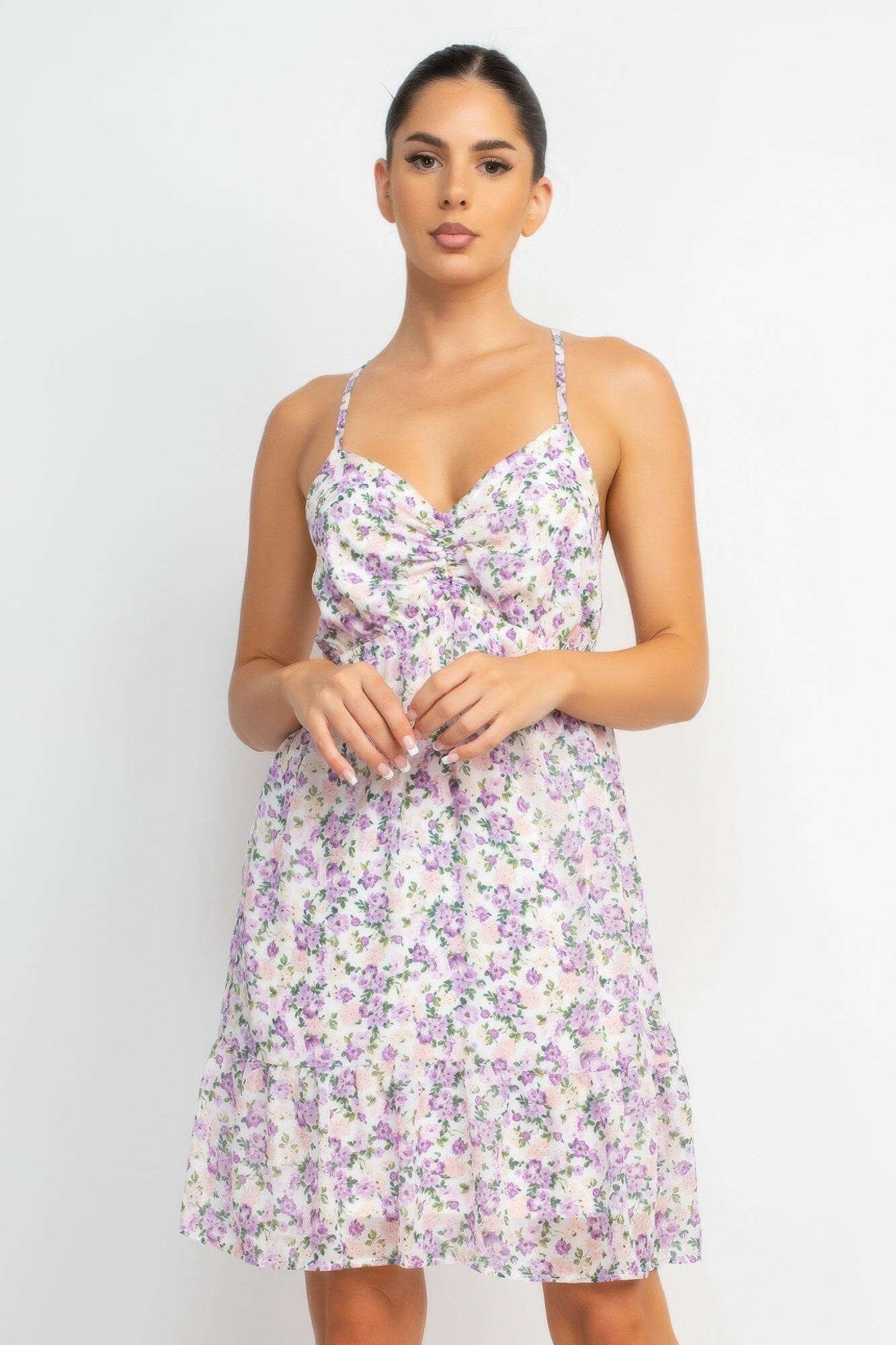 Women Double Strap Back Mini Dress Dresses jehouze