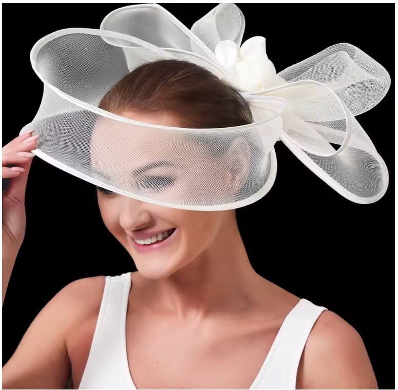 Women Elegant Bridal Church Party Fascinator Hat Hat jehouze Beige