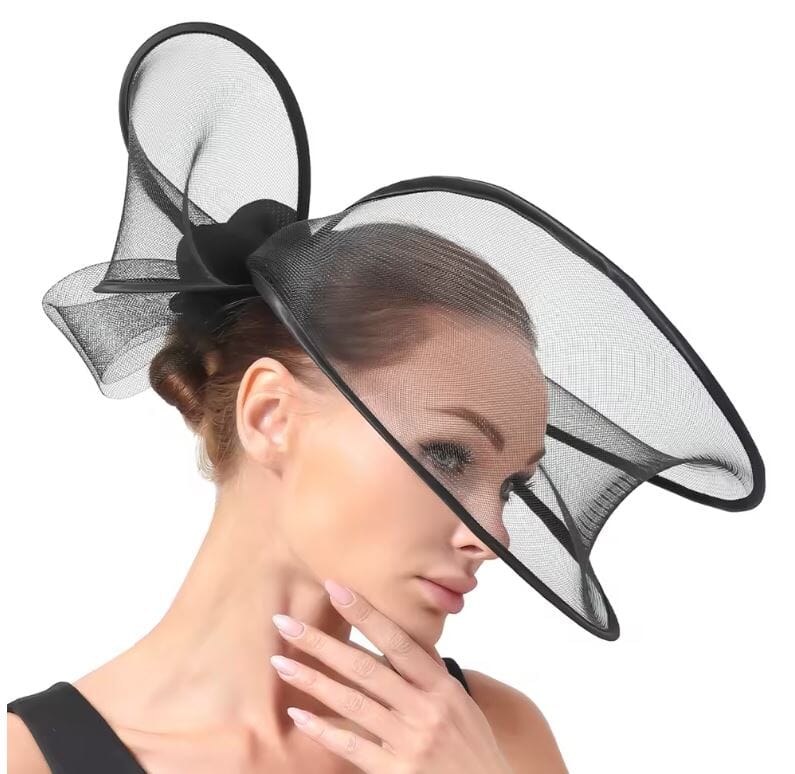 Women Elegant Bridal Church Party Fascinator Hat Hat jehouze Black