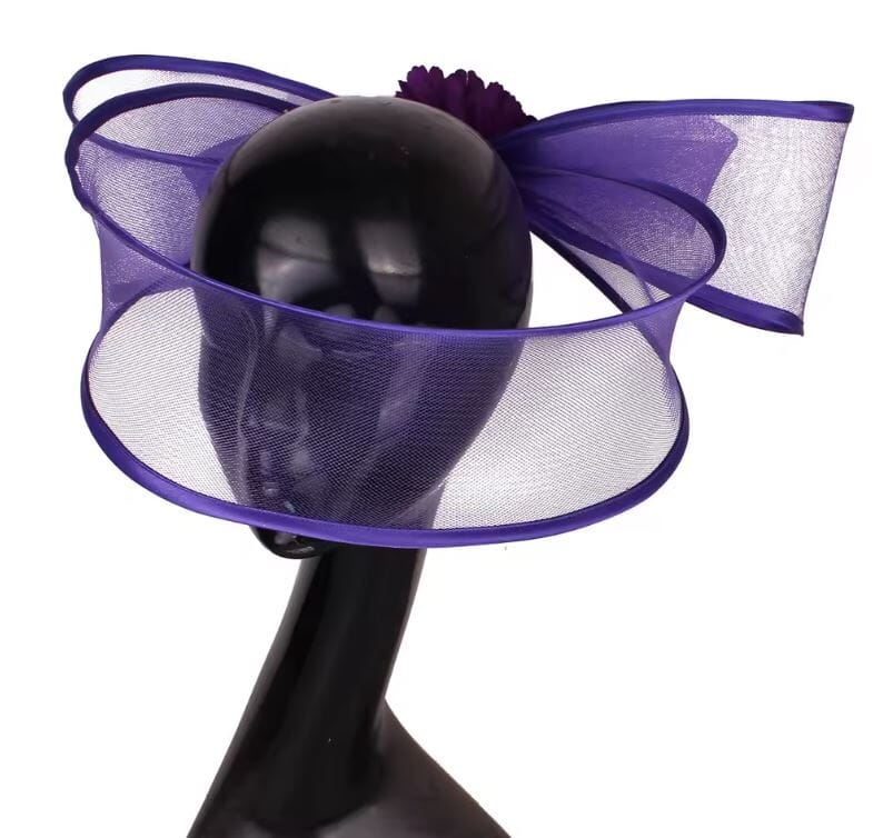 Women Elegant Bridal Church Party Fascinator Hat Hat jehouze Purple