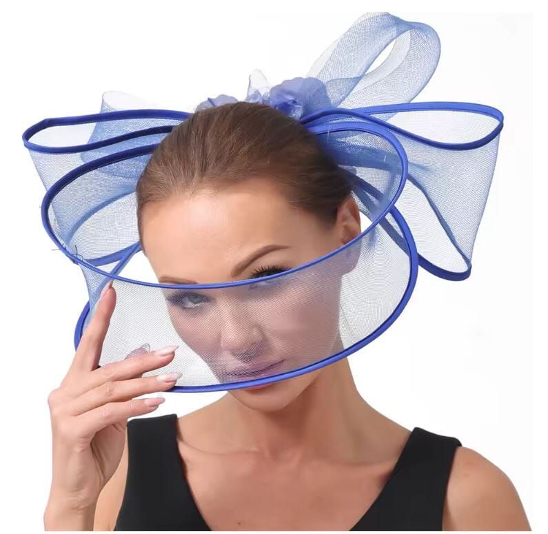 Women Elegant Bridal Church Party Fascinator Hat Hat jehouze Royal Blue