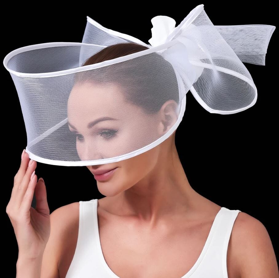 Women Elegant Bridal Church Party Fascinator Hat Hat jehouze White