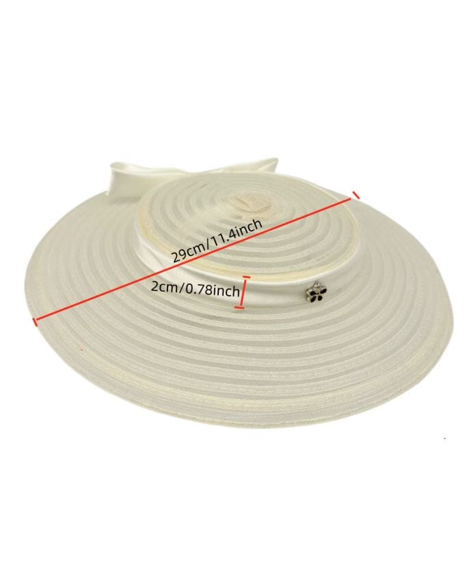 Women Elegant Lady Bow Fedoras Kentucky Wide Brim British Hat Hat jehouze