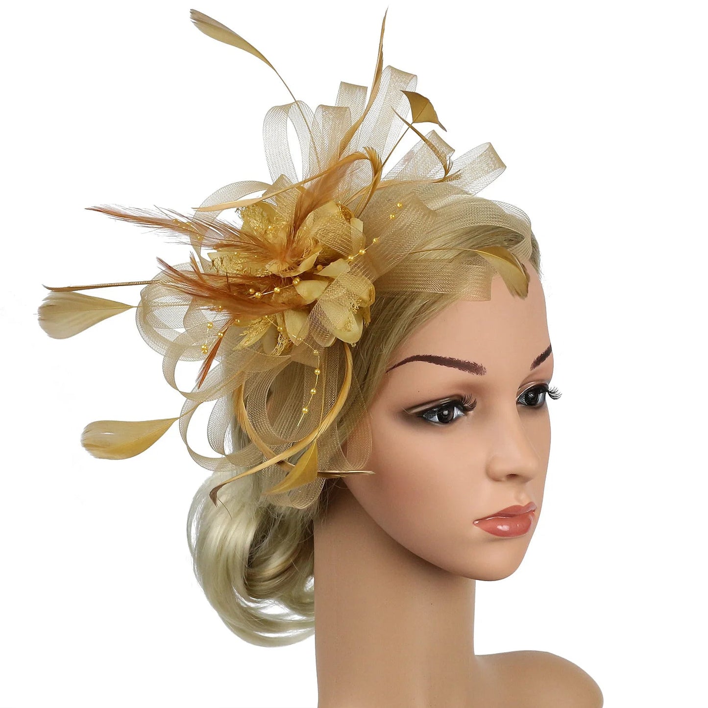 Women Fascinator Cocktail Tea Party Wedding Christmas Gifts Halloween Costumes Hat Hat jehouze Champagne