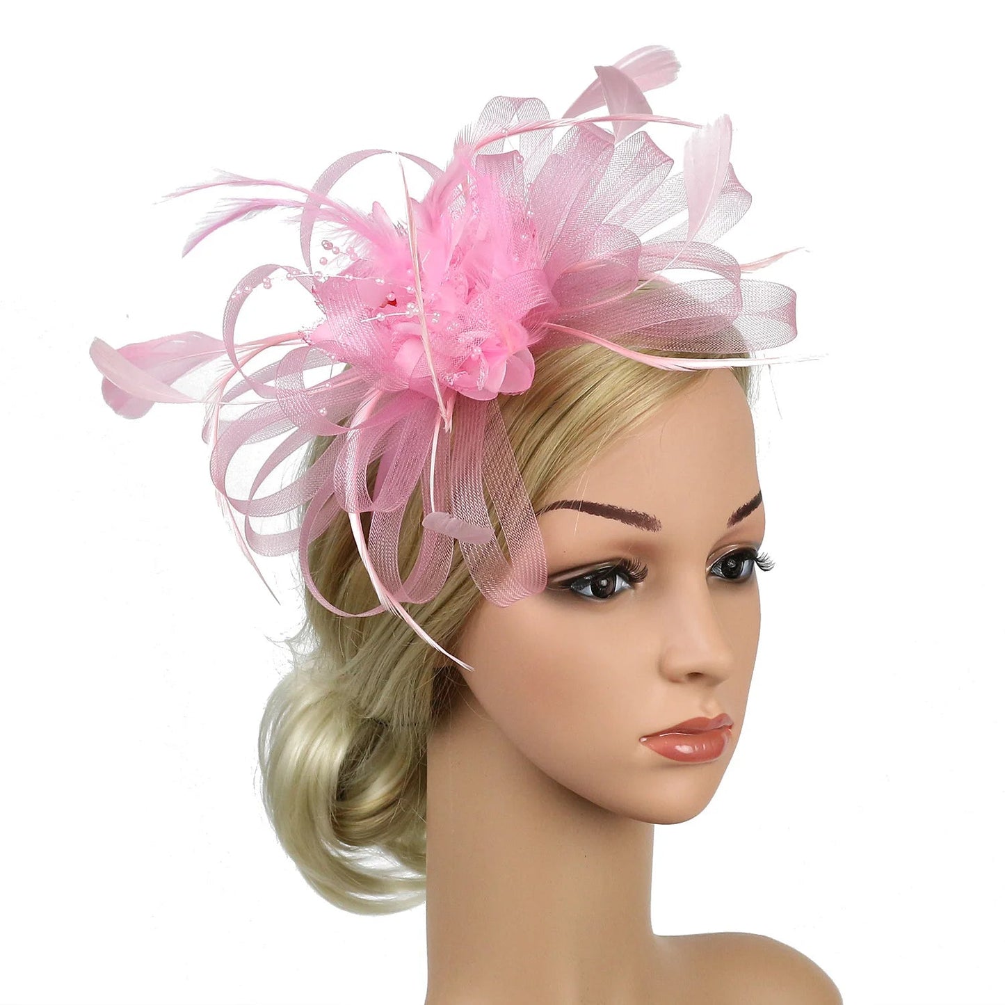 Women Fascinator Cocktail Tea Party Wedding Christmas Gifts Halloween Costumes Hat Hat jehouze Pink