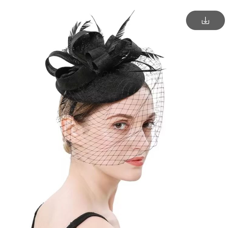 Women Fascinator Derby Wedding Flower Cocktail Mesh Hair Clip Hat Hat jehouze Black