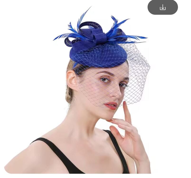 Women Fascinator Derby Wedding Flower Cocktail Mesh Hair Clip Hat Hat jehouze Royal Blue