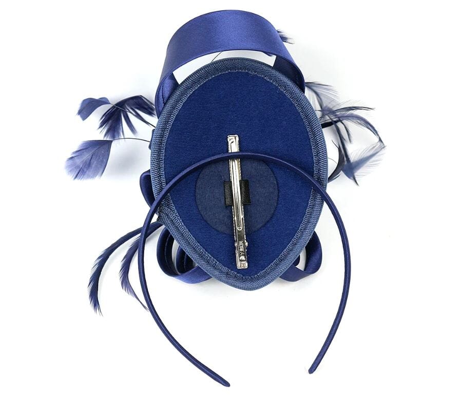 Women Fascinator Hair Clip Kentucky Headband Hat Wedding Cocktail Feather Ribbon Hat jehouze