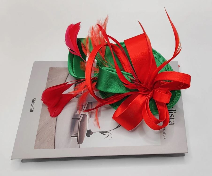 Women Fascinator Hair Clip Kentucky Headband Hat Wedding Cocktail Feather Ribbon Hat jehouze