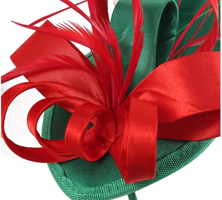 Women Fascinator Hair Clip Kentucky Headband Hat Wedding Cocktail Feather Ribbon Hat jehouze