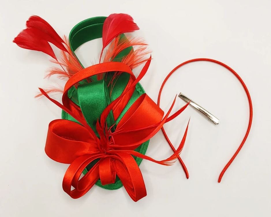 Women Fascinator Hair Clip Kentucky Headband Hat Wedding Cocktail Feather Ribbon Hat jehouze