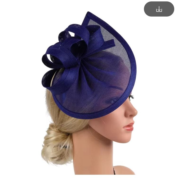 Women Fascinator Veil Fascinator Tea Party Bridal Wedding Pillbox Hat Hat jehouze Royal Blue