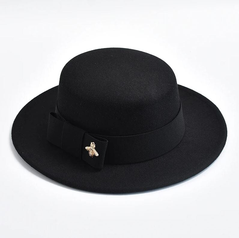 Women Fedora Colorful Wedding Party Round Dress Hat Hat jehouze Black