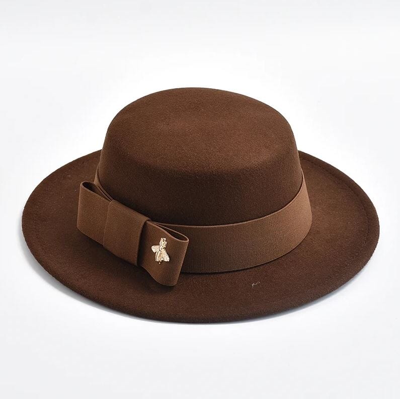 Women Fedora Colorful Wedding Party Round Dress Hat Hat jehouze Coffee Brown
