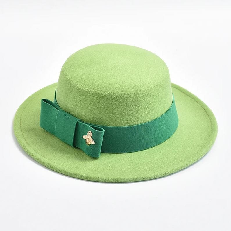 Women Fedora Colorful Wedding Party Round Dress Hat Hat jehouze Green
