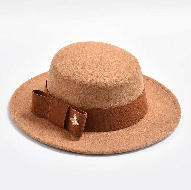 Women Fedora Colorful Wedding Party Round Dress Hat Hat jehouze Khaki brown