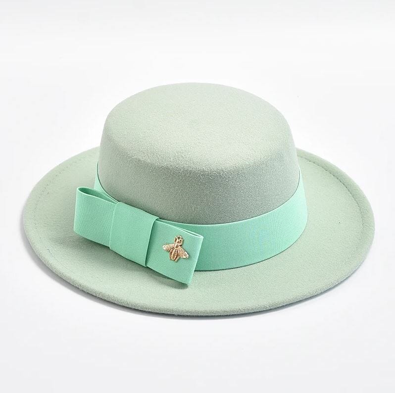 Women Fedora Colorful Wedding Party Round Dress Hat Hat jehouze Mint Green