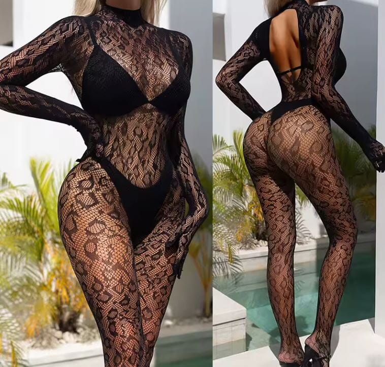 Women Fishnet Mesh one Piece Bodystocking Nightwear Lingerie Lingerie jehouze BOD27