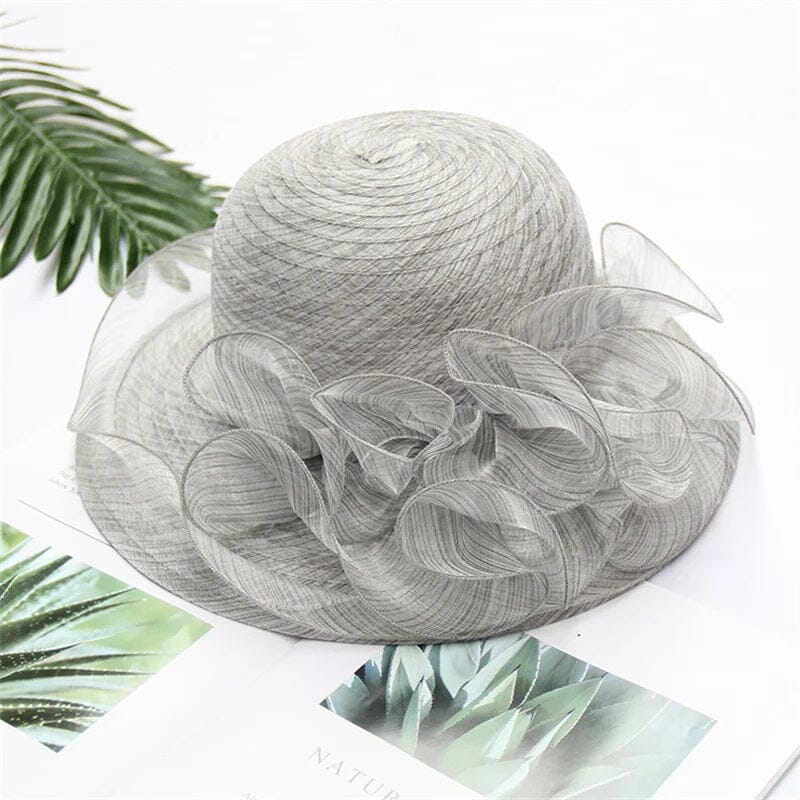 Women Formal Organza Wide Brim Tea Party Church Baptism Wedding Derby Dressy Hat Hat jehouze 000053-6