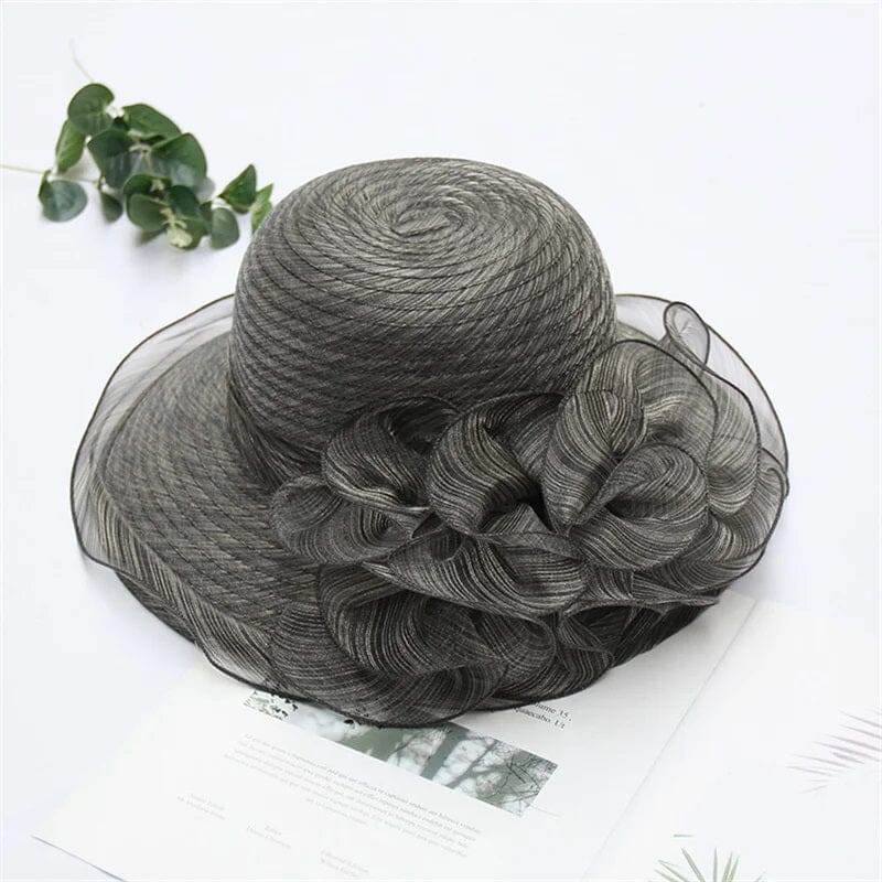Women Formal Organza Wide Brim Tea Party Church Baptism Wedding Derby Dressy Hat Hat jehouze 000053-7