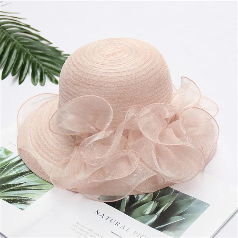 Women Formal Organza Wide Brim Tea Party Church Baptism Wedding Derby Dressy Hat Hat jehouze 000053-8