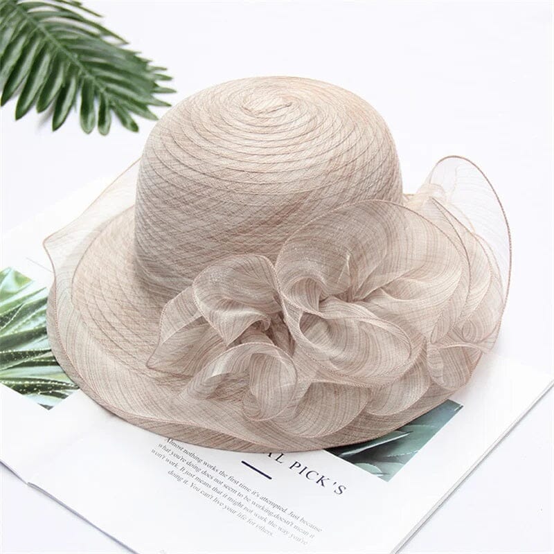 Women Formal Organza Wide Brim Tea Party Church Baptism Wedding Derby Dressy Hat Hat jehouze 000053-9